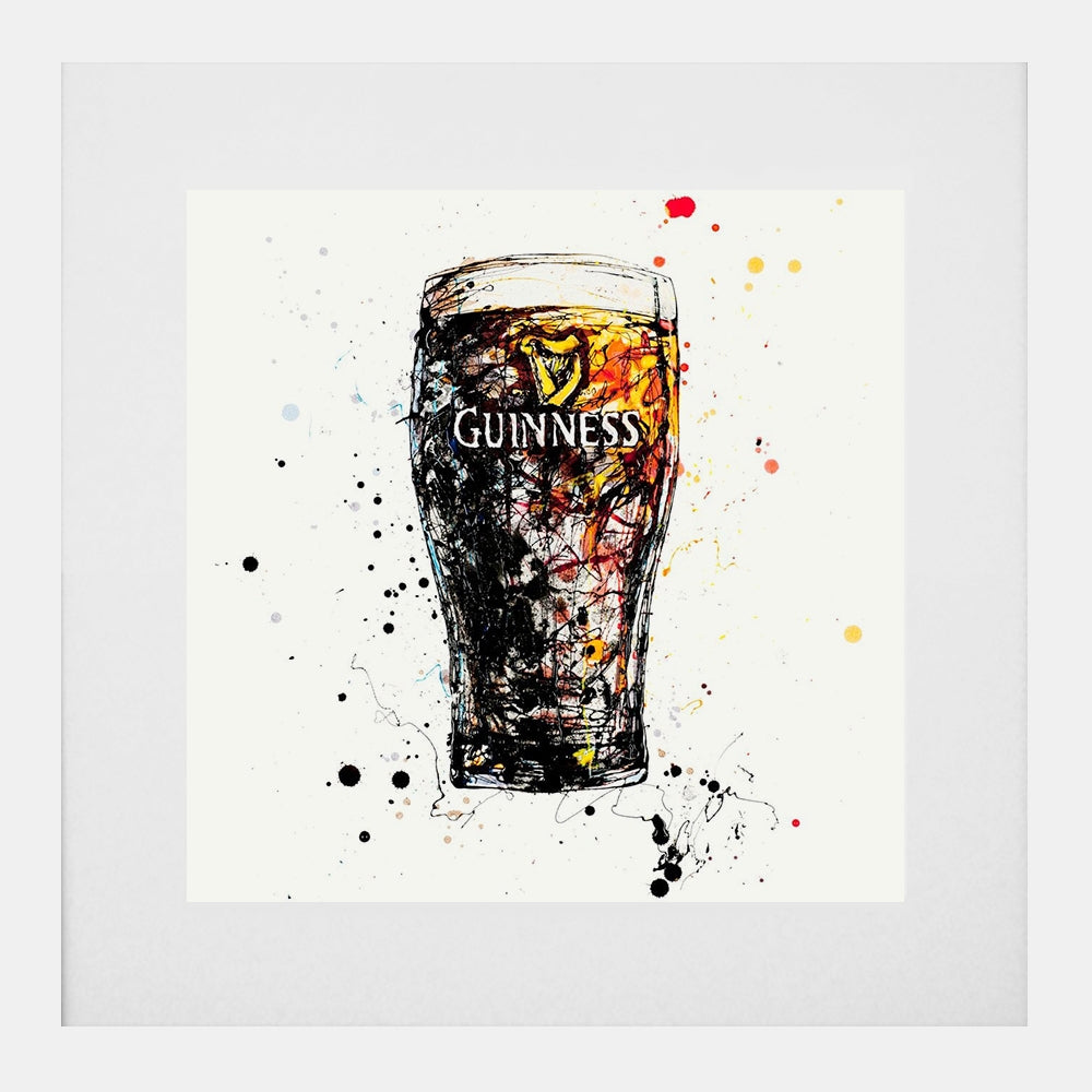 Print Open Edition Drinks - The Black Stuff-30 x 30-White Box Frame (With Mount)