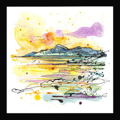 Print Open Edition Landscape - The Mournes at Sunset-30 x 30-Black Box Frame (No Mount)
