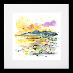 Print Open Edition Landscape - The Mournes at Sunset-30 x 30-Black Box Frame (With Mount)