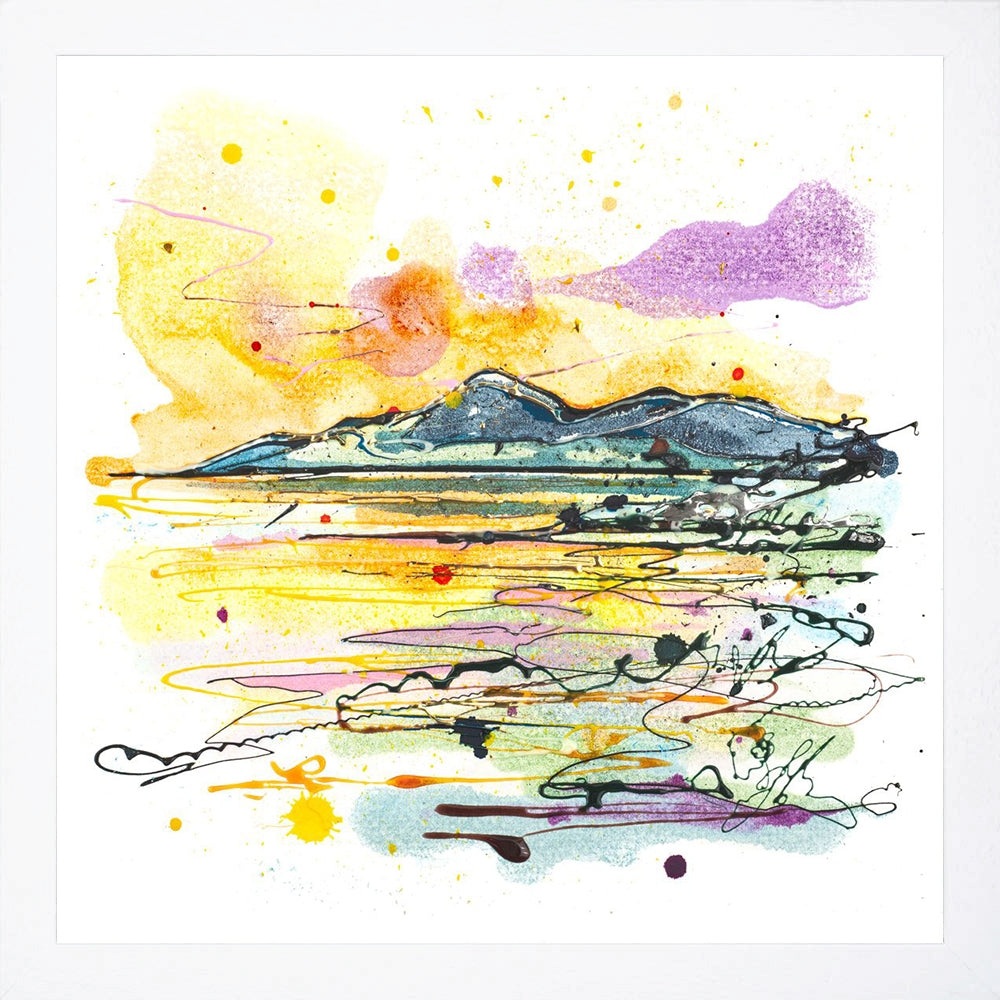 Print Open Edition Landscape - The Mournes at Sunset-30 x 30-White Box Frame (No Mount)