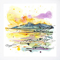 Print Open Edition Landscape - The Mournes at Sunset-30 x 30-White Box Frame (No Mount)