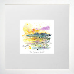 Print Open Edition Landscape - The Mournes at Sunset-12 x 12-Small Flat White Frame