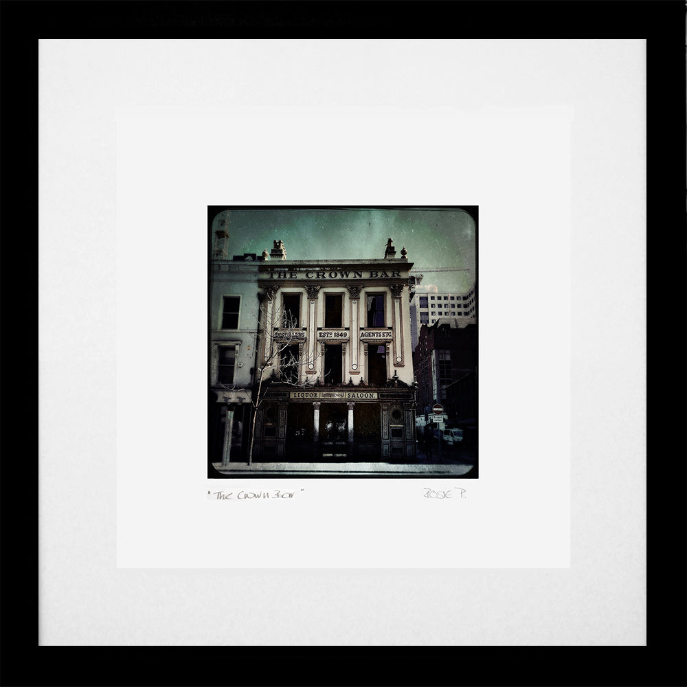 Belfast - The Crown Bar Black Frame (With Mount)