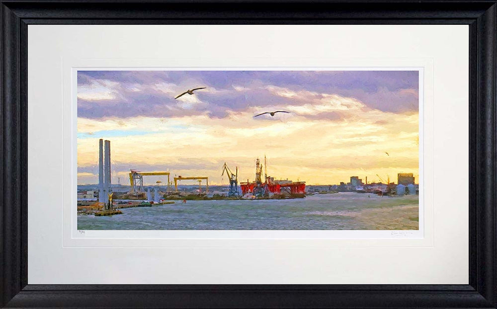 Belfast - The Docks Belfast Frame Black Moulded 71X45