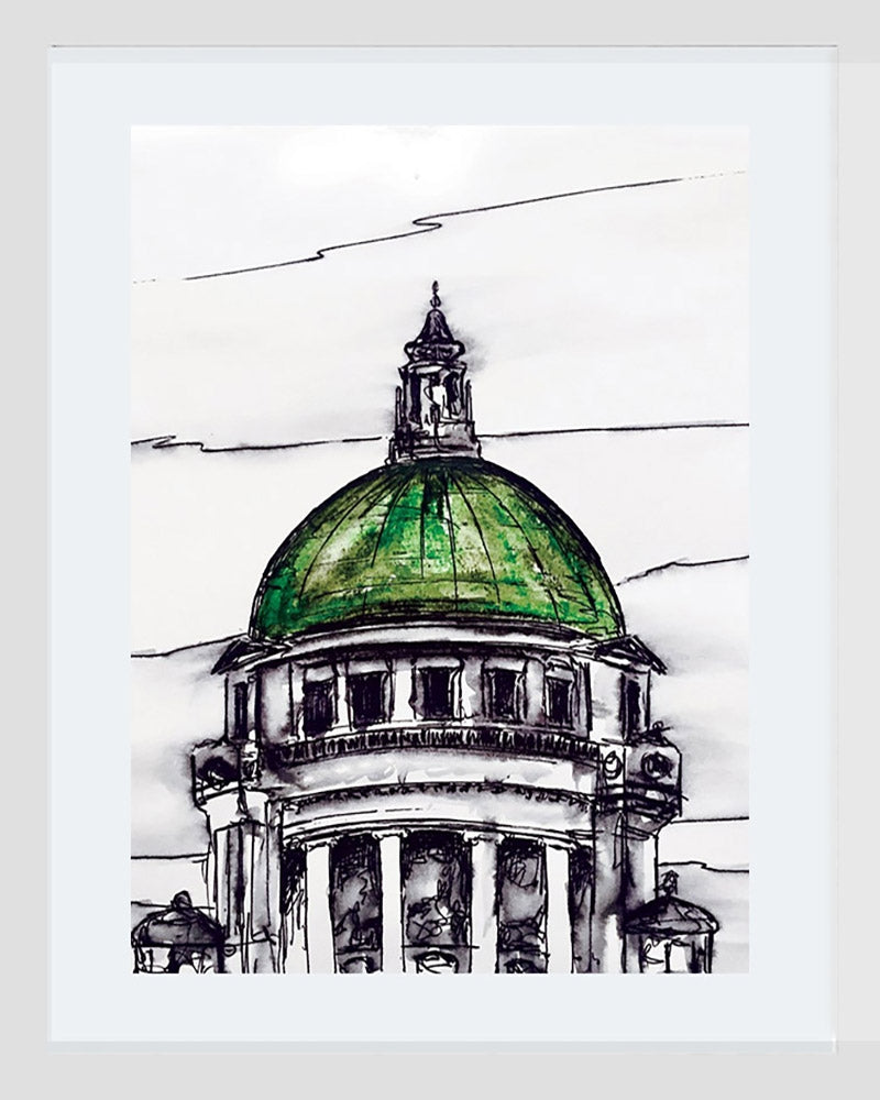 Sketchbook on Paper - The Dome City Hall Belfast White Frame