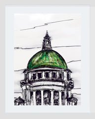 Sketchbook on Paper - The Dome City Hall Belfast White Frame