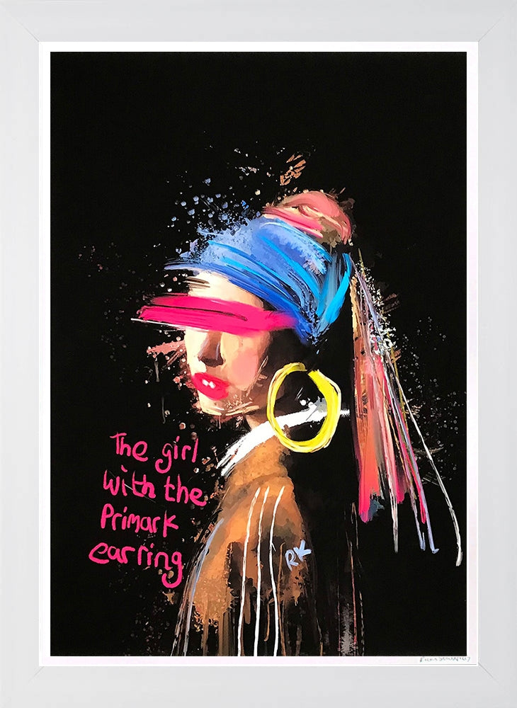 Girl With The Primark Earring - White Frame