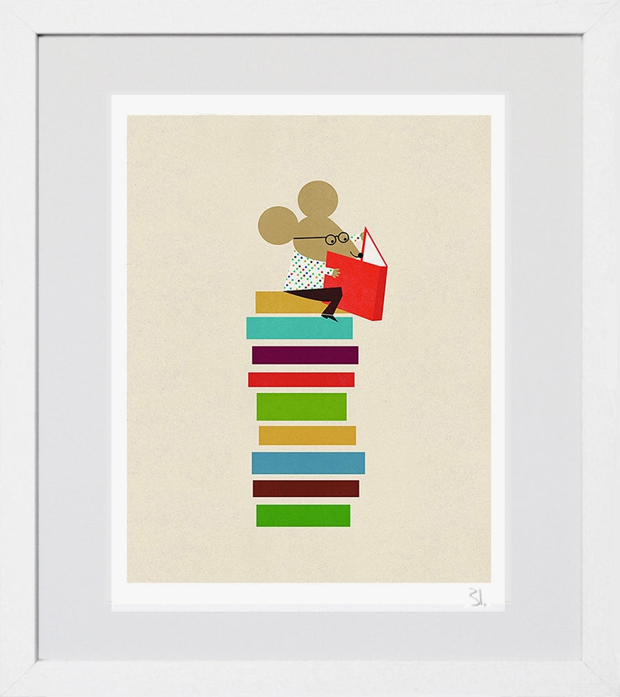 The Library Mouse White Frame