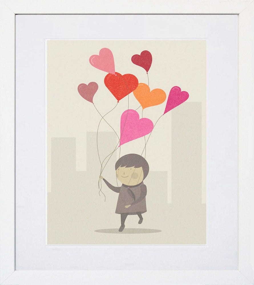 The Love Balloons White Frame
