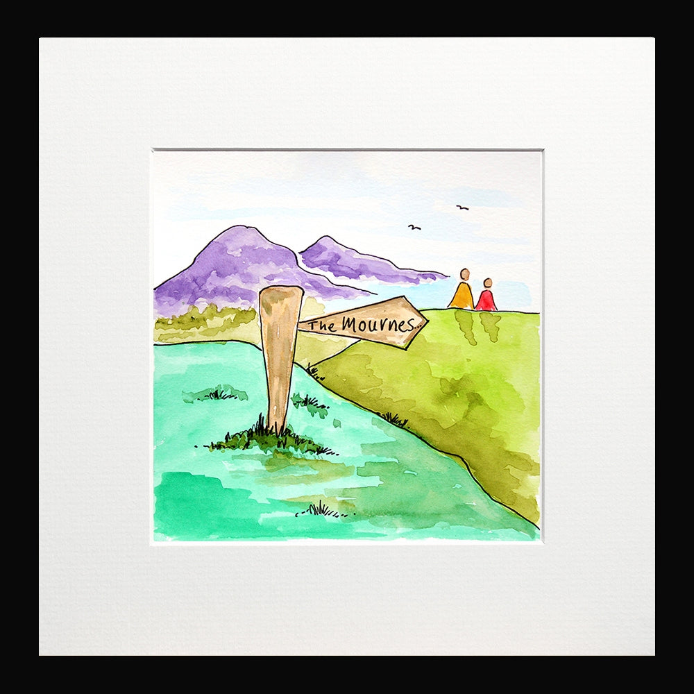 The Mournes Small Flat Black Frame