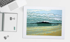 Linocut Print - Co Down The Mournes From Minerstown