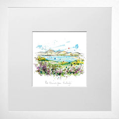 Print Open Edition Landscape - The Mournes From Murlough-12 x 12-Small Flat White Frame