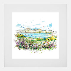 Print Open Edition Landscape - The Mournes From Murlough-30 x 30-White Box Frame (With Mount)