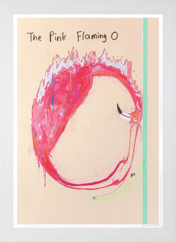 The Pink Flaming O - Flat White Frame