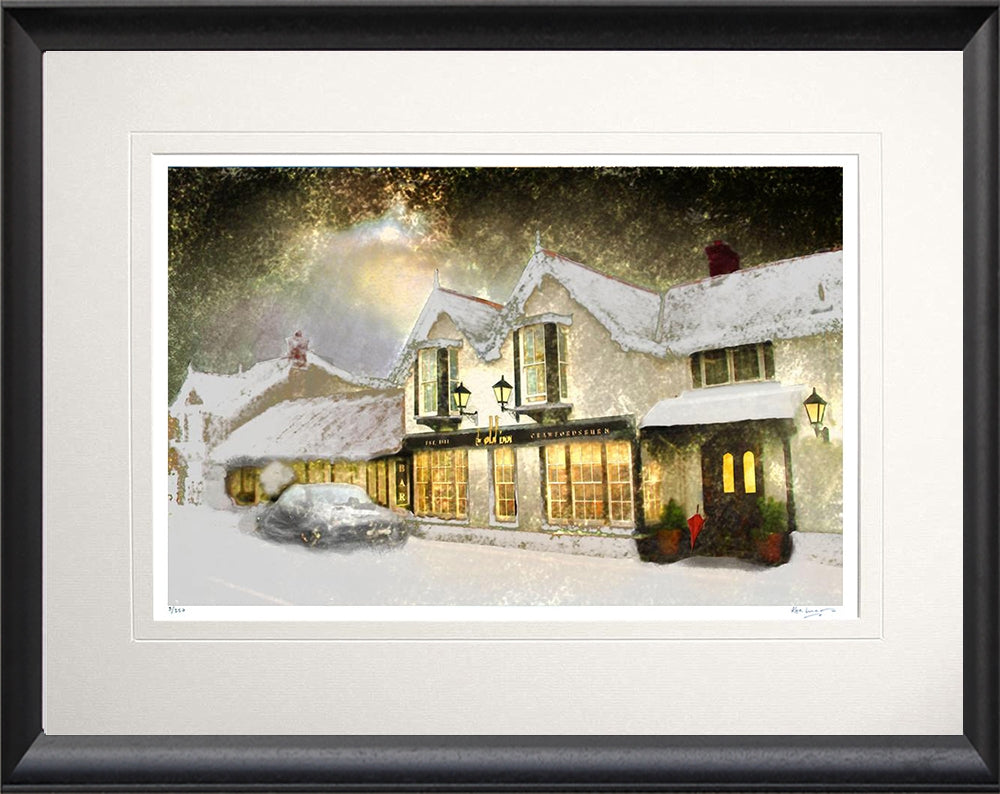 Co Down - The Red Umbrella, Crawfordsburn-76 x 59-Black Bevelled Frame