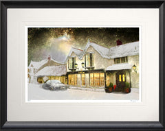 Co Down - The Red Umbrella, Crawfordsburn-76 x 59-Black Bevelled Frame