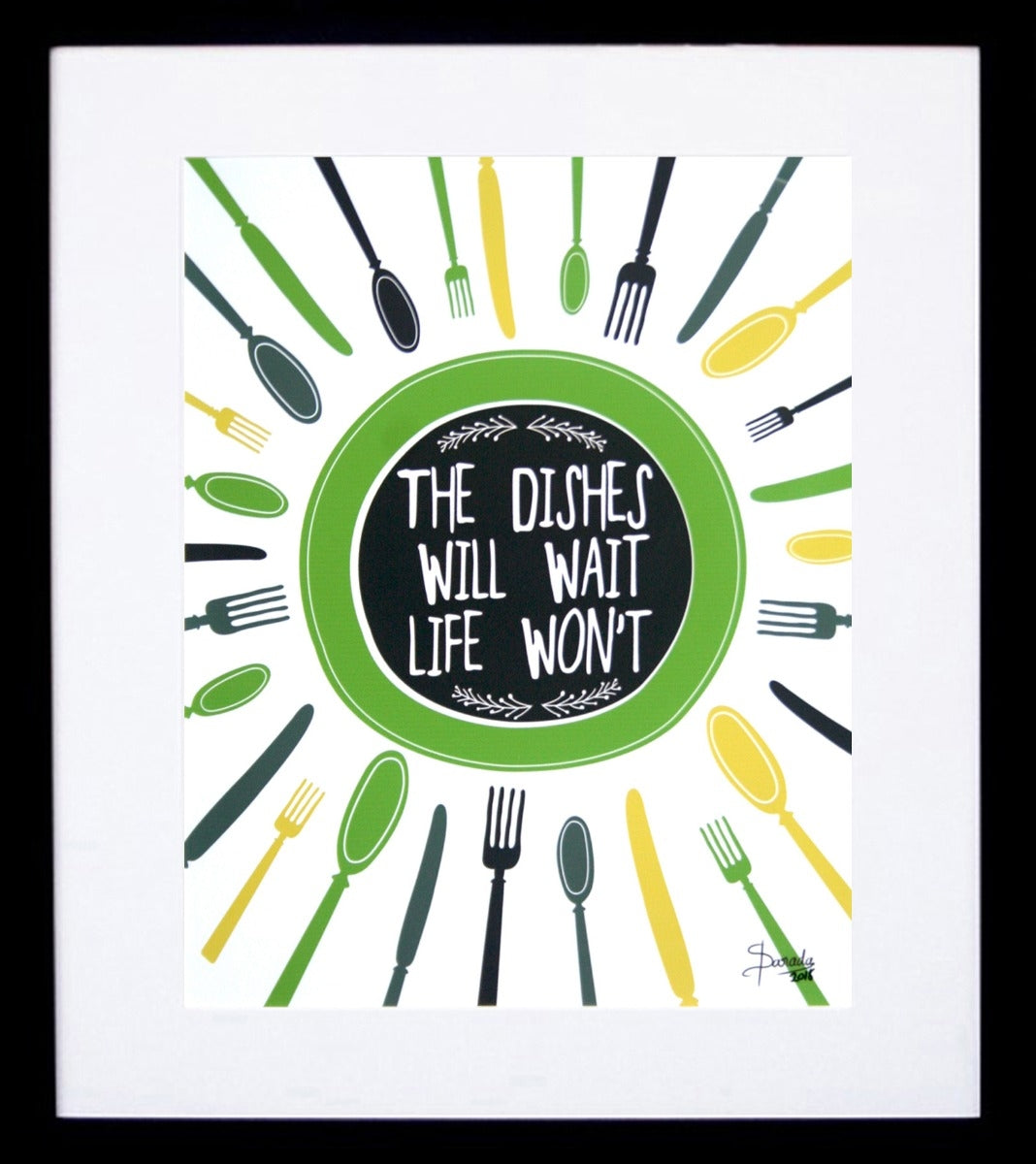 Dishes Can Wait - Green Framed