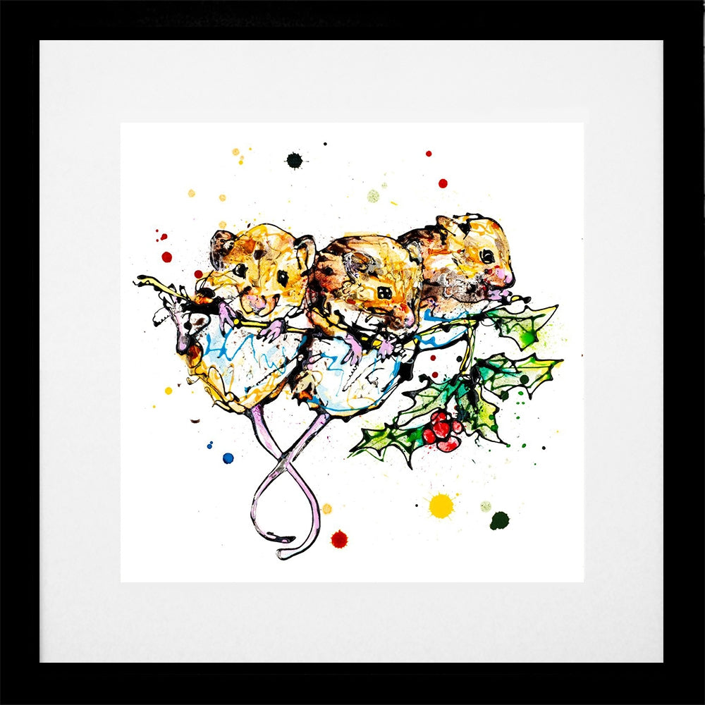 Print Open Edition Animals- Three Amigos-30 x 30-Black Box Frame (With Mount)