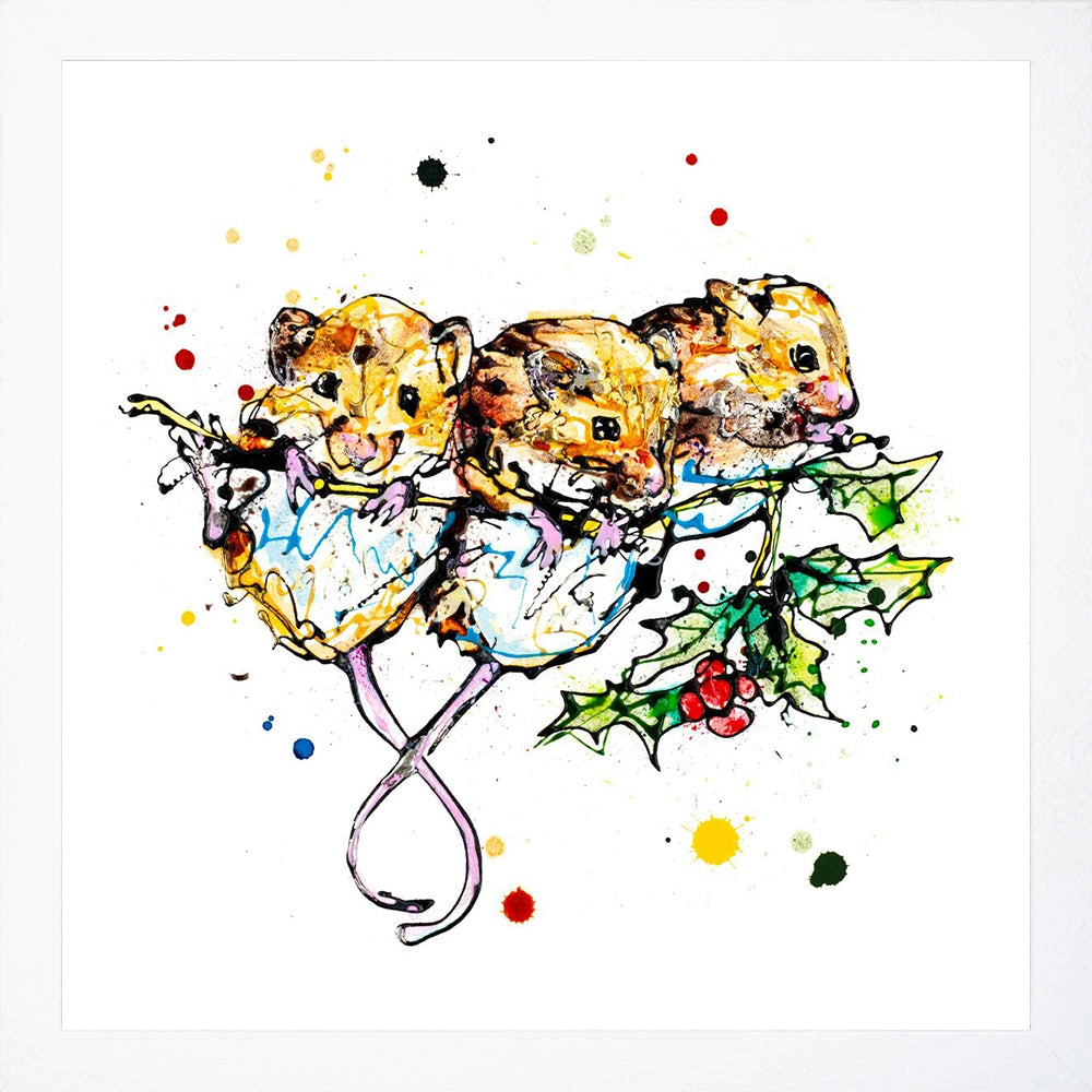 Print Open Edition Animals- Three Amigos-30 x 30-White Box Frame (No Mount)