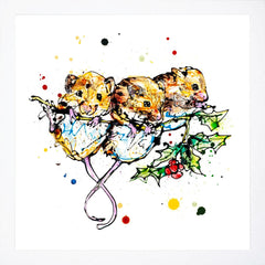 Print Open Edition Animals- Three Amigos-30 x 30-White Box Frame (No Mount)