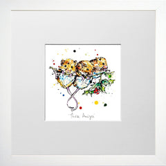 Print Open Edition Animals- Three Amigos-12 x 12-Small Flat White Frame