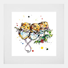 Print Open Edition Animals- Three Amigos-30 x 30-White Box Frame (With Mount)