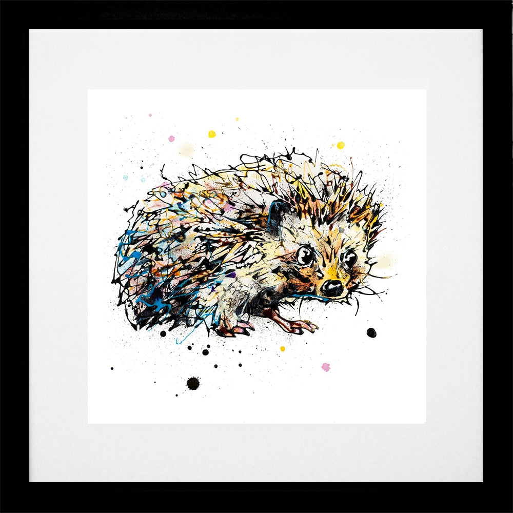 Print Open Edition Animals - Tiny Steps-30 x 30-Black Box Frame (With Mount)