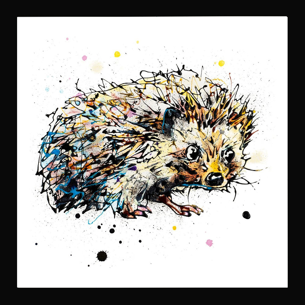 Print Open Edition Animals - Tiny Steps-30 x 30-Black Box Frame (No Mount)