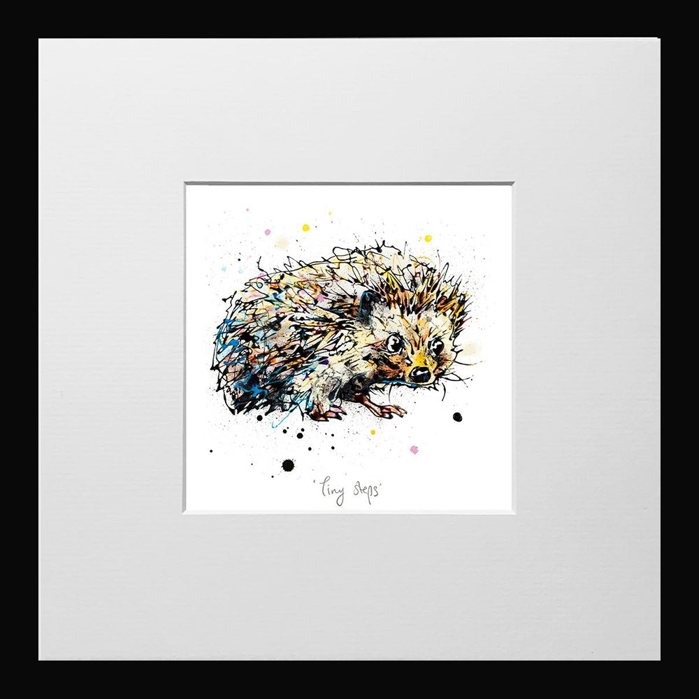 Print Open Edition Animals - Tiny Steps-12 x 12-Small Flat Black Frame