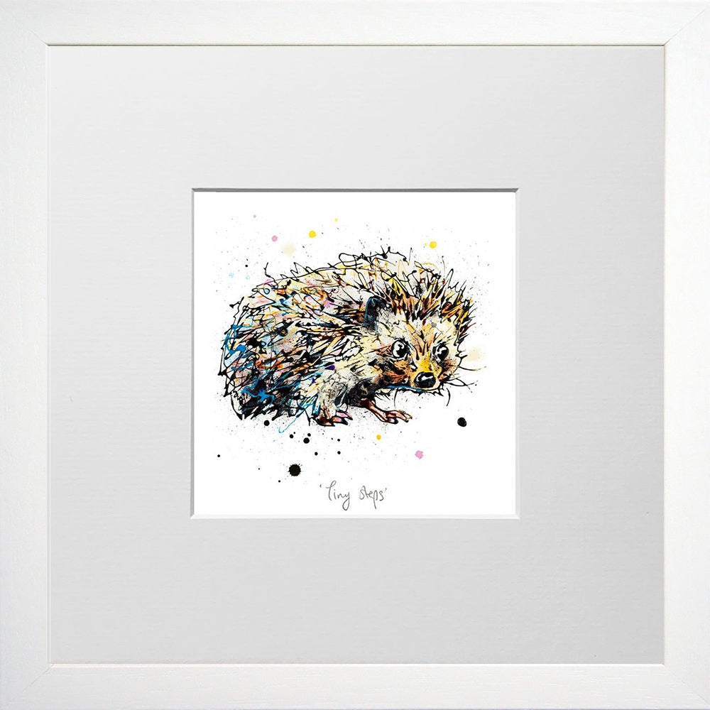 Print Open Edition Animals - Tiny Steps-12 x 12-Small Flat White Frame