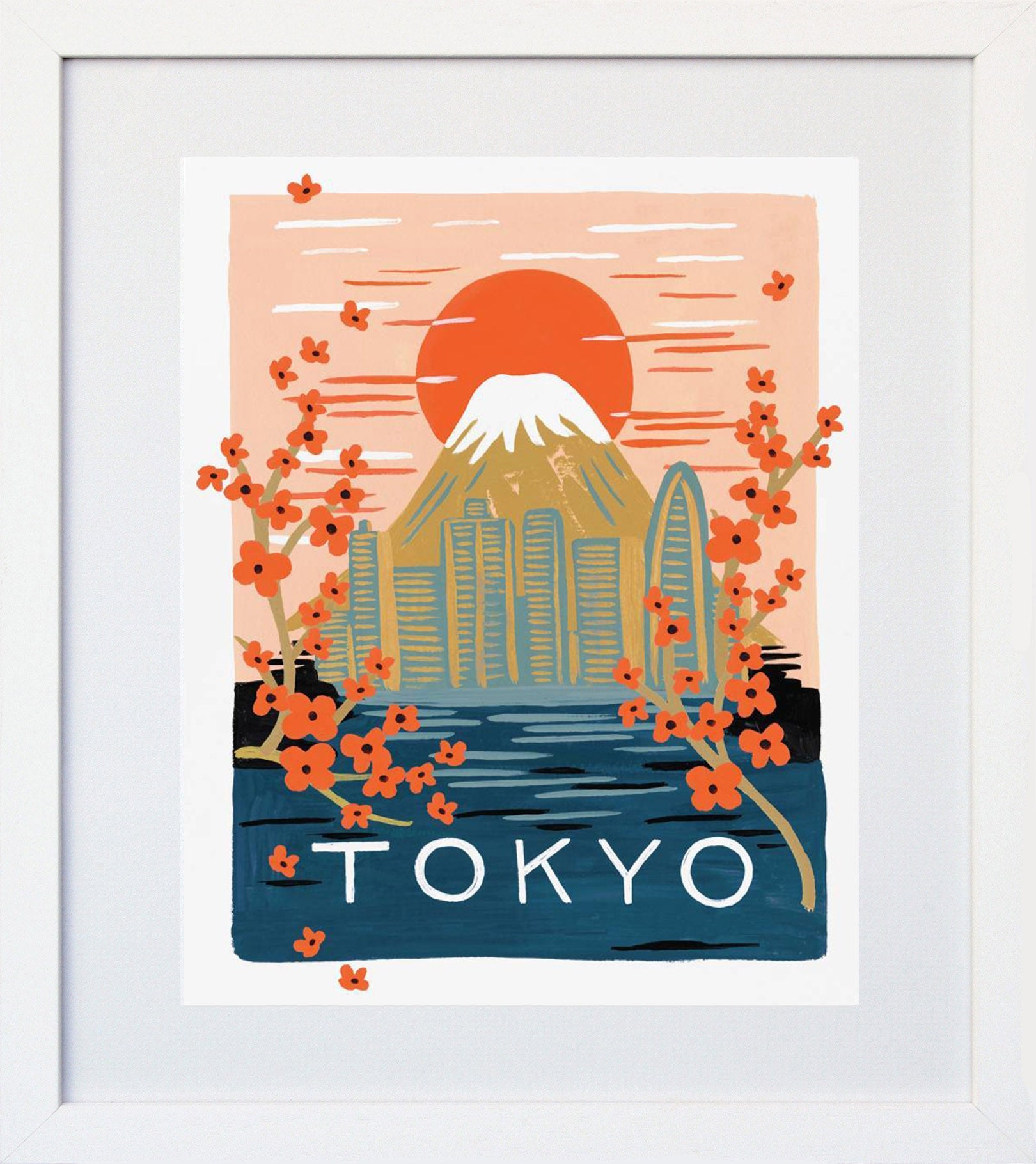 Bon Voyage Tokyo White Frame