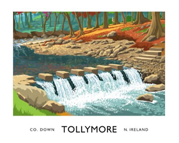 Co Down - Tollymore Stepping Stones -70 x 50-Unframed