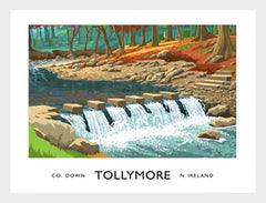 Co Down - Tollymore Stepping Stones -70 x 50-White Box Frame (No Mount)