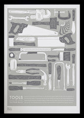 Nature - Tools on the Work Bench in Putty Black frame