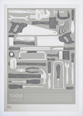 Nature - Tools on the Work Bench in Putty Frame White