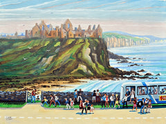 Print - Tourists At Dunluce Castle, Co. Antrim