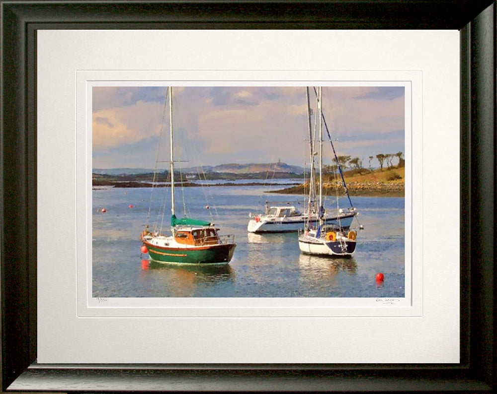 Co Down - Towards Scrabo From Whiterock Frame Black Moulded 60x47.5