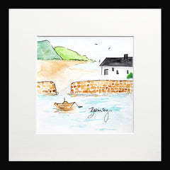 Towards Ballintoy Small Flat Black Frame