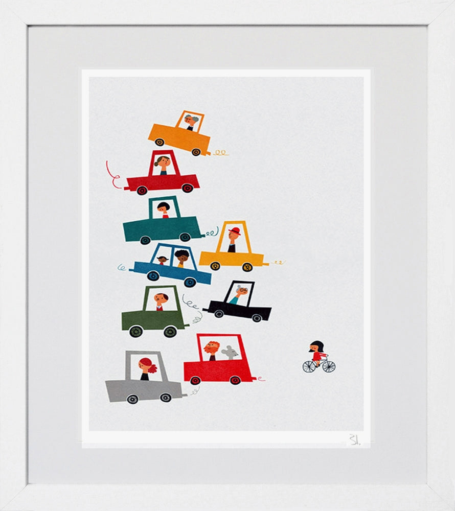 Traffic Jam White Frame
