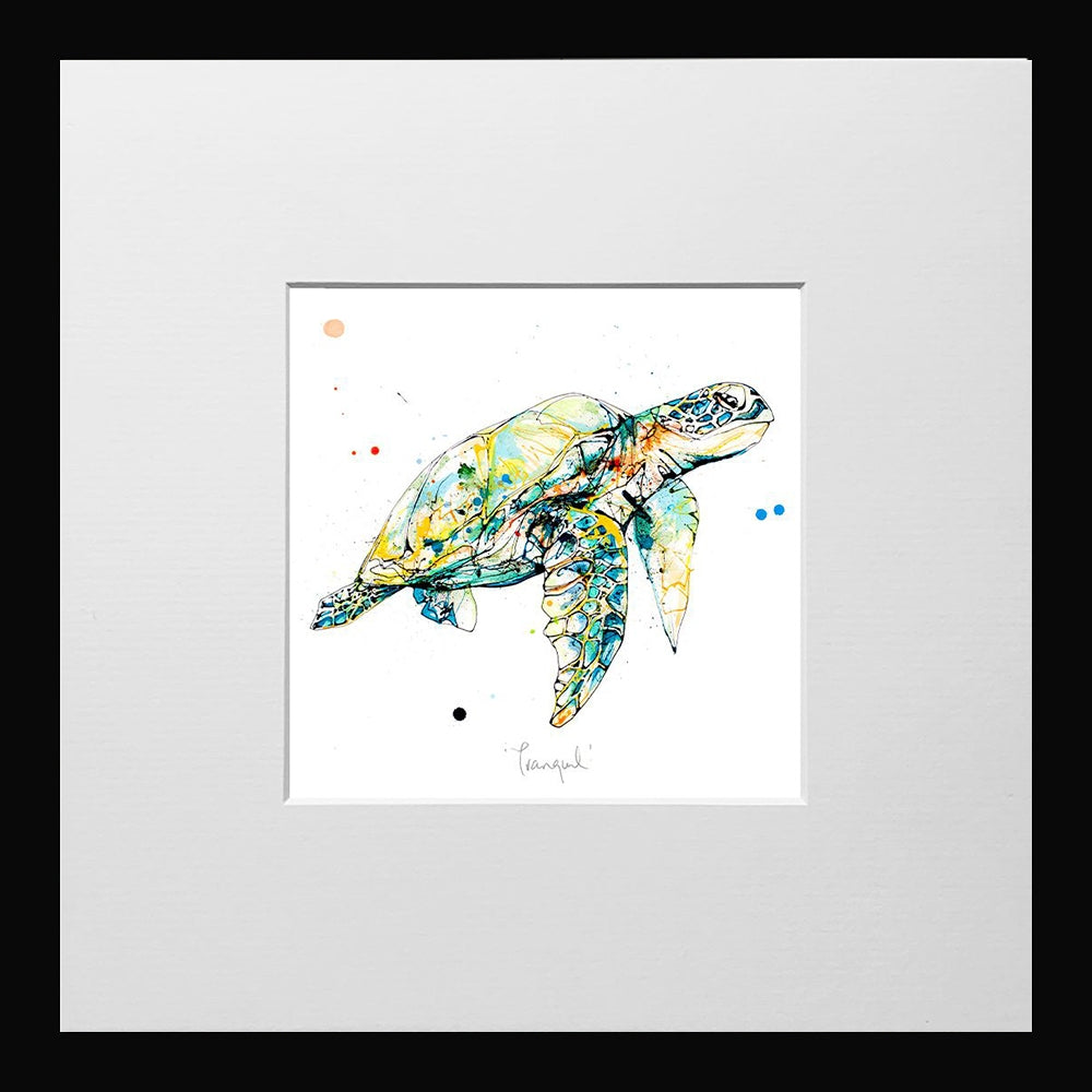 Print Open Edition Animals - Tranquil-12 x 12-Small Flat Black Frame