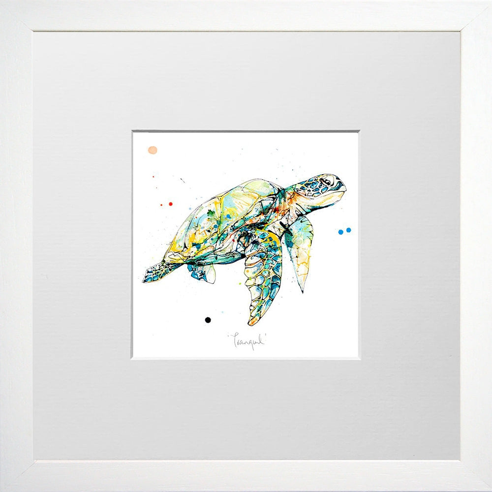 Print Open Edition Animals - Tranquil-12 x 12-Small Flat White Frame