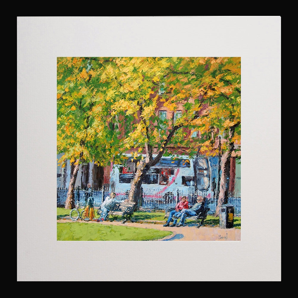 Tranquil Afternoon in the Park, Belfast 17.5 x 17.5 Framed