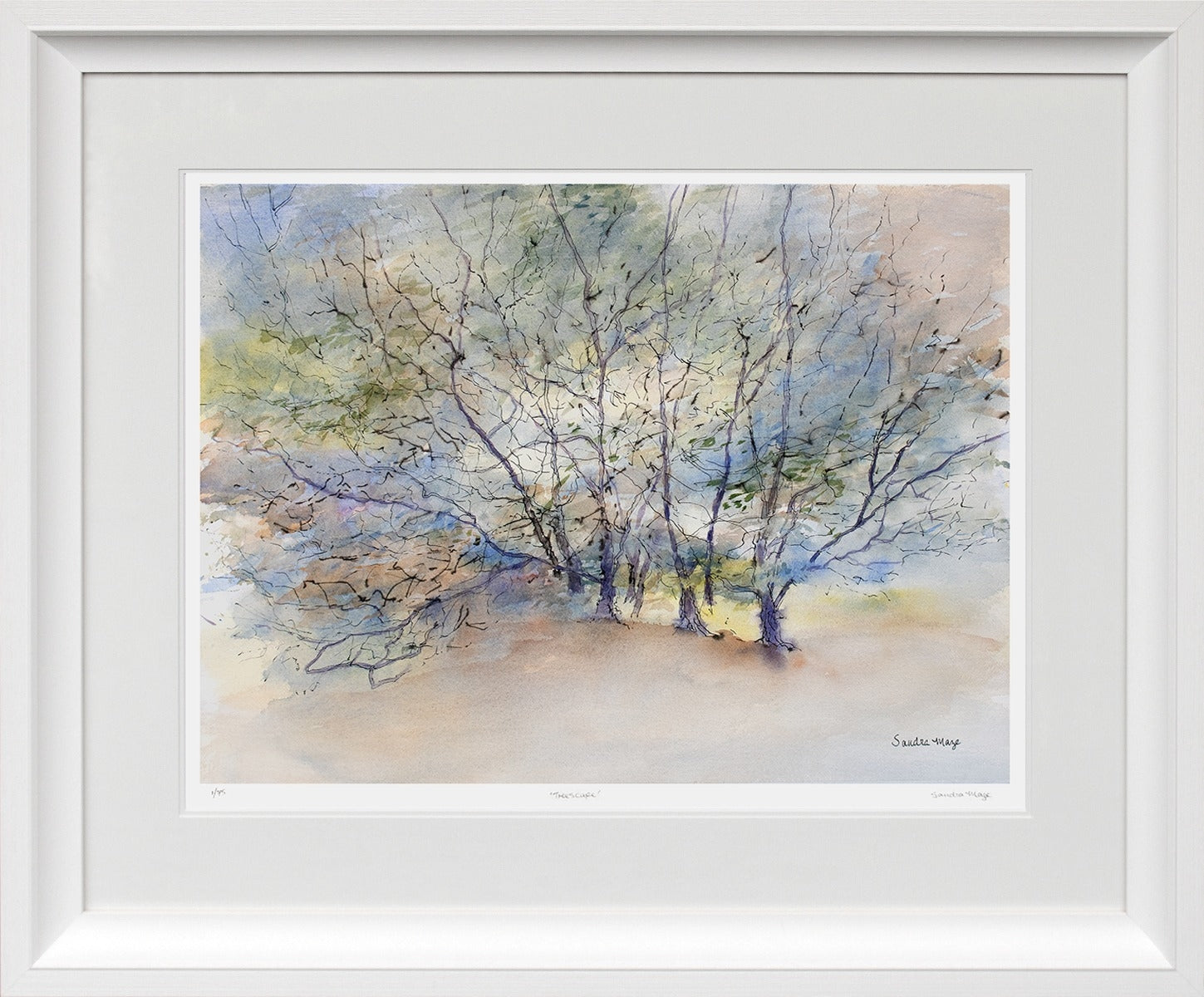 Print - Treescape Chunky White Frame