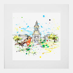 Print Open Edition Landscapes - Dublin Trinity College-30 x 30-White Box Frame (With Mount)