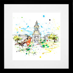 Print Open Edition Landscapes - Dublin Trinity College-30 x 30-Black Box Frame (With Mount)
