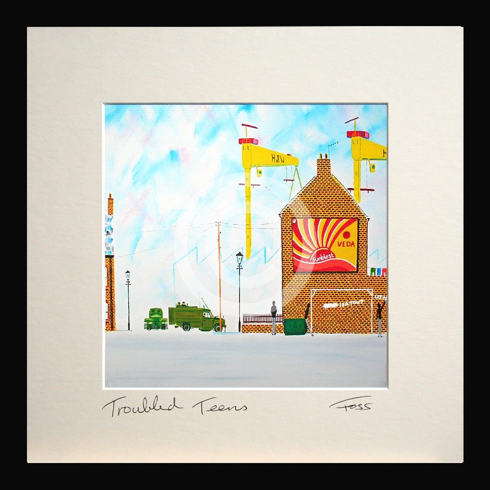 Print - Troubled Teens-15 x 15-Framed