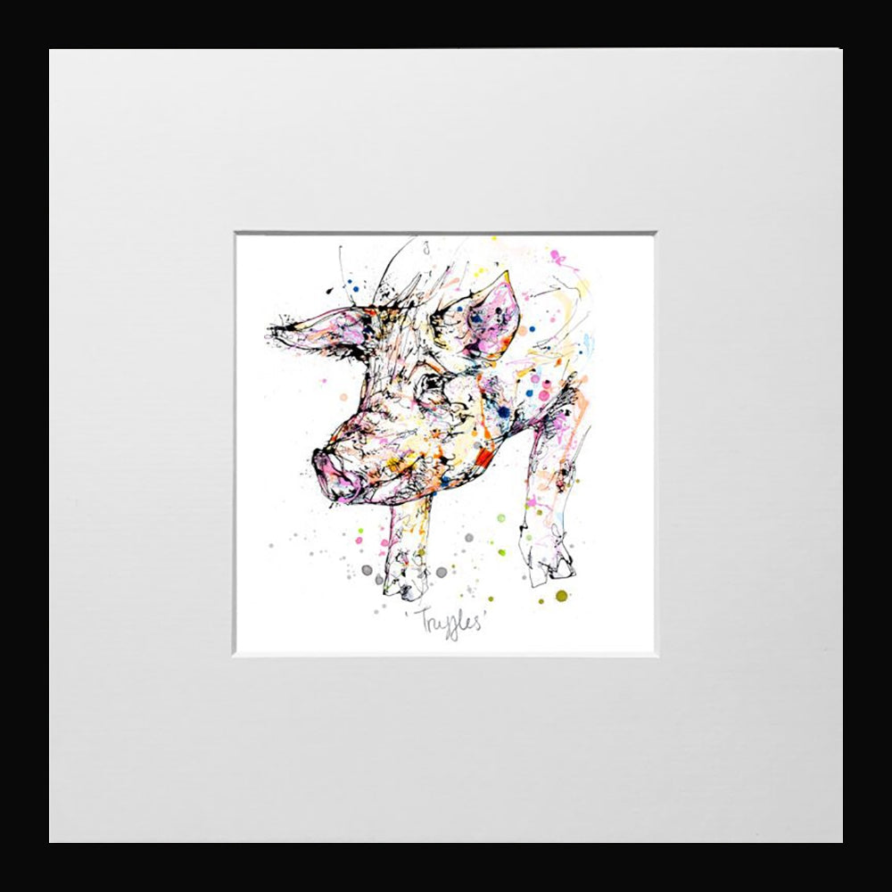 Print Open Edition Animals - Truffles-12 x 12-Small Flat Black Frame