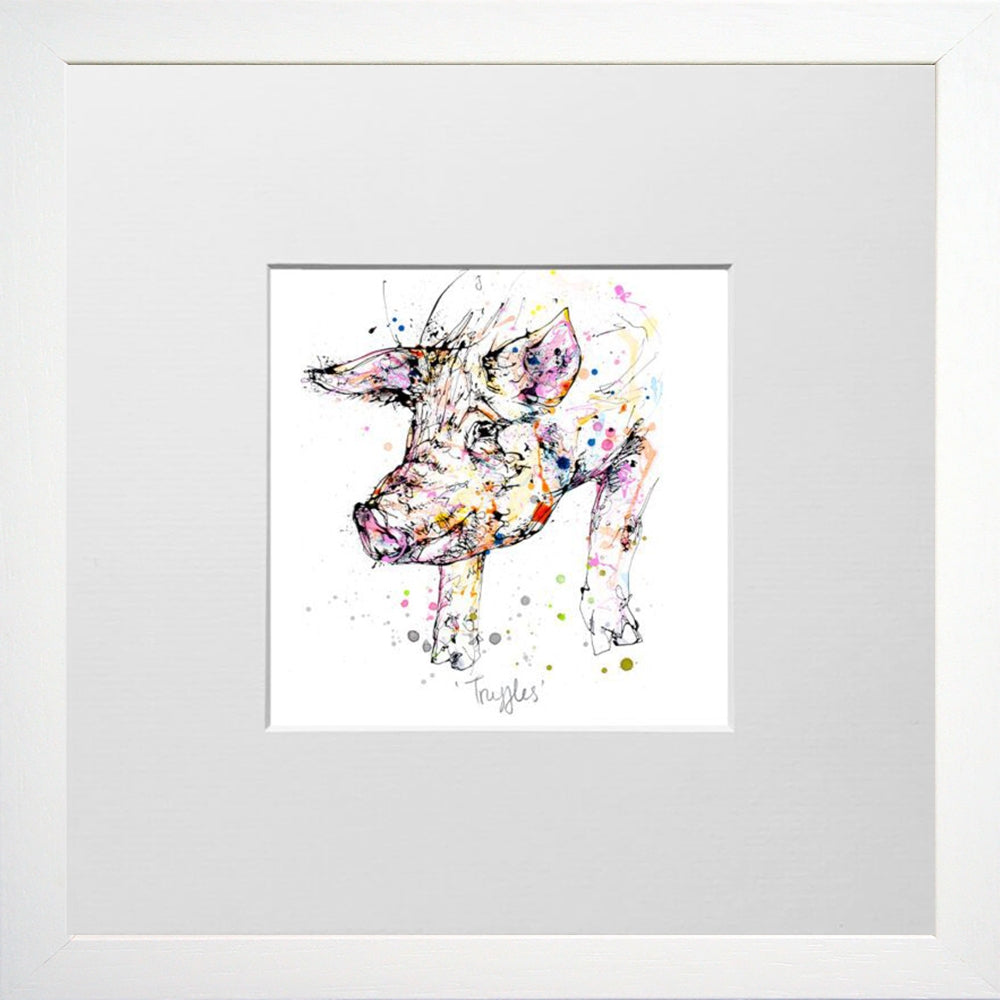 Print Open Edition Animals - Truffles-12 x 12-Small Flat White Frame