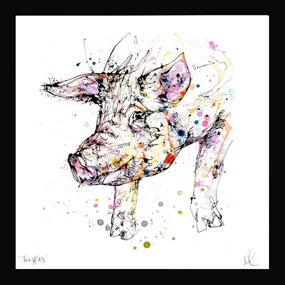 Print Open Edition Animals - Truffles-30 x 30-Black Box Frame (No Mount)