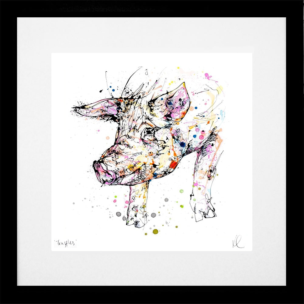 Print Open Edition Animals - Truffles-30 x 30-Black Box Frame (With Mount)